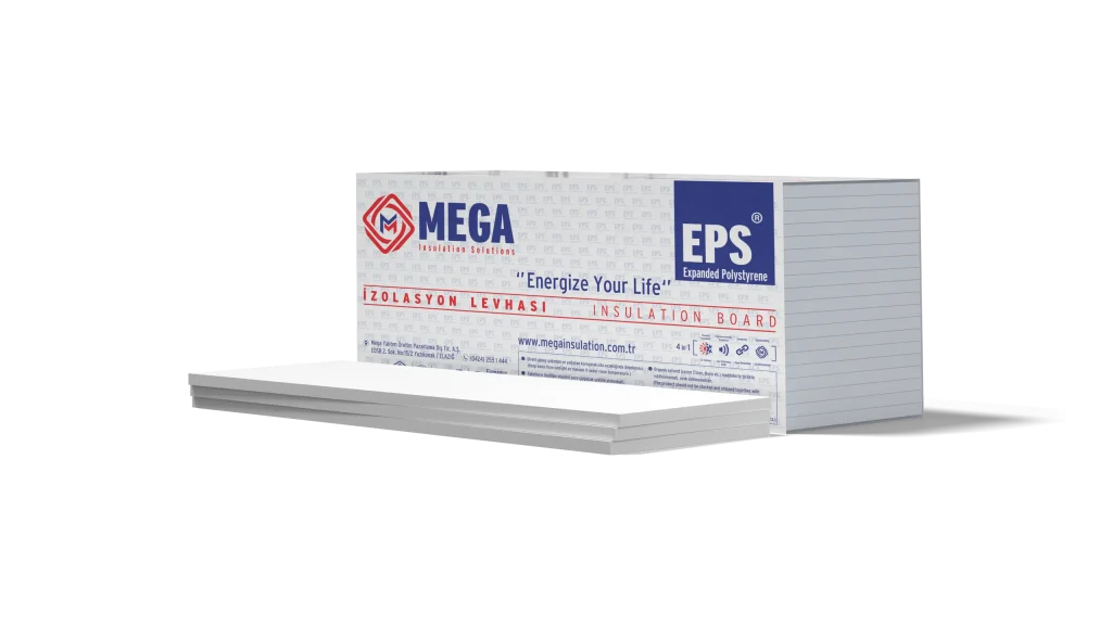 Mega EPSW white EPS ETICS boards with their package